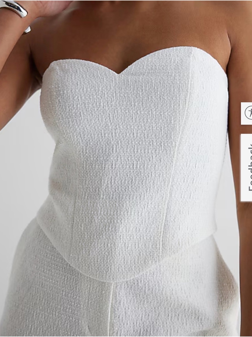 Express Metallic Tweed Strapless Sweetheart Corset Tube Top